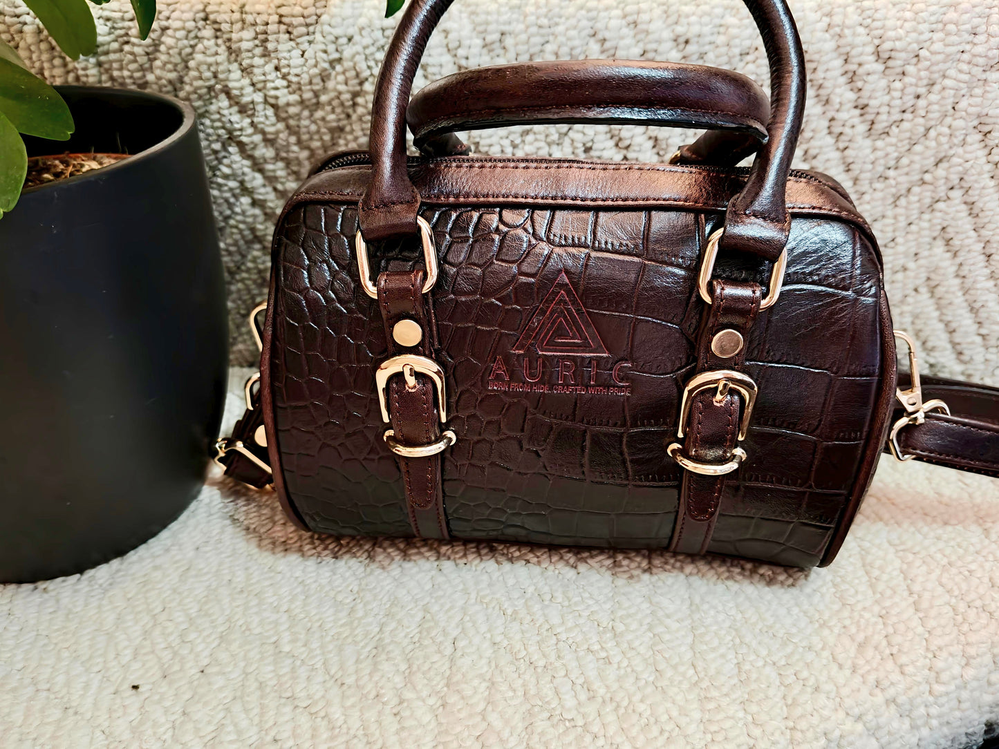 Auric Elite mini shoulder bag Tan - NDM Leather