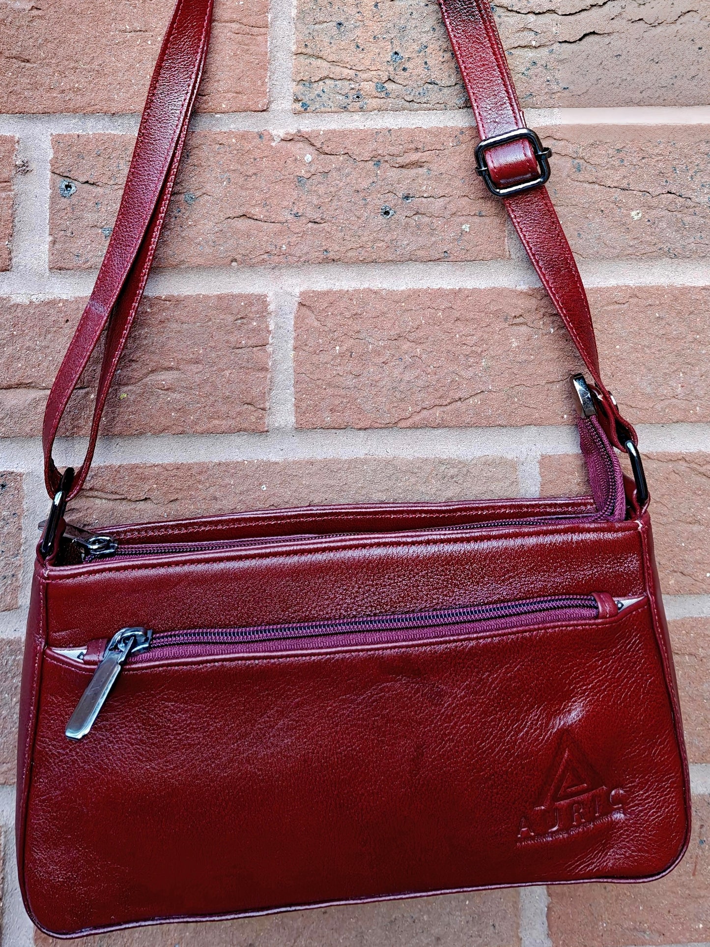 Auric Ems shoulderbag Red - NDM Leather
