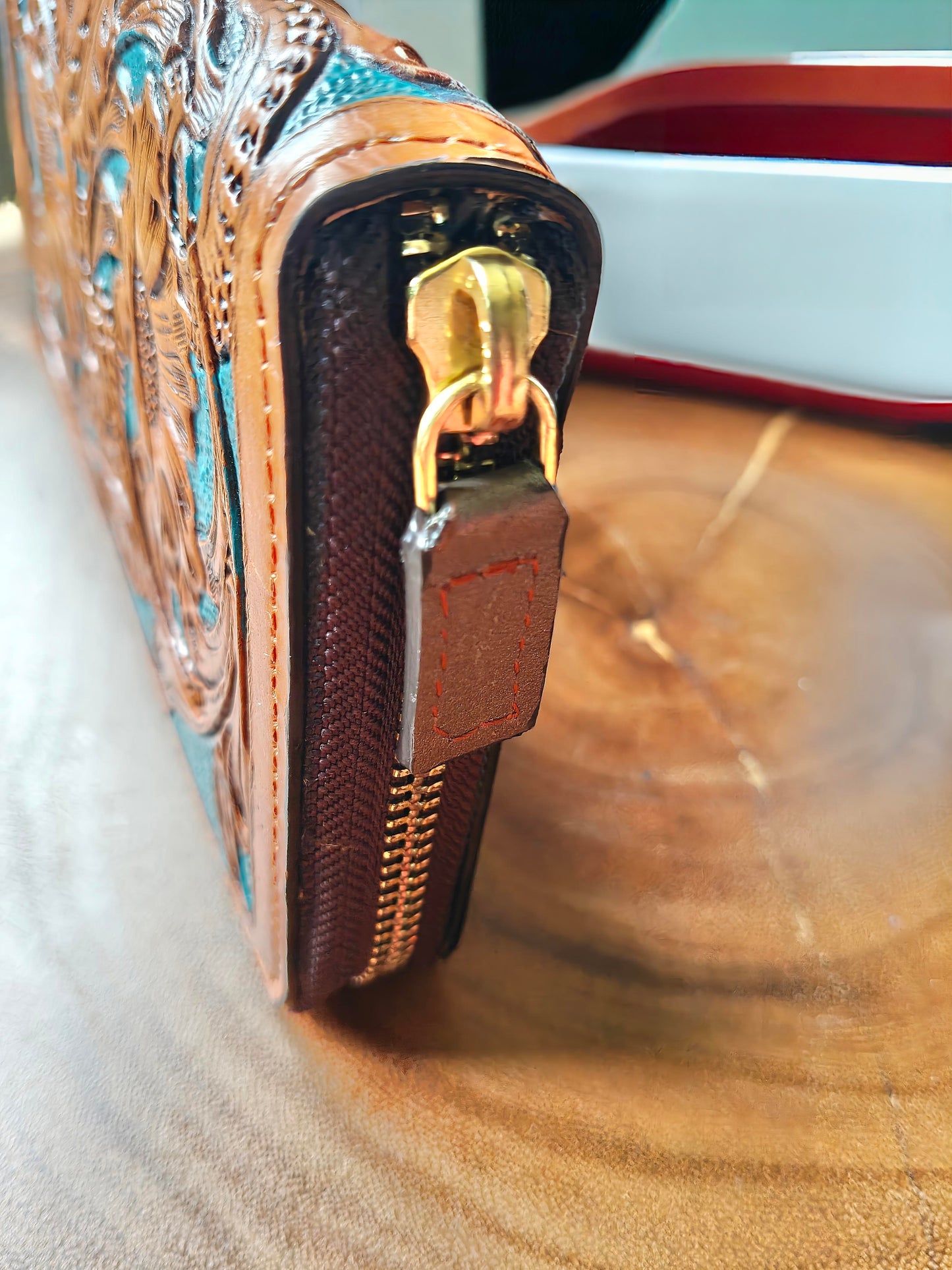 Auric Minaudière Hand-Carved Leather Artisan Clutch