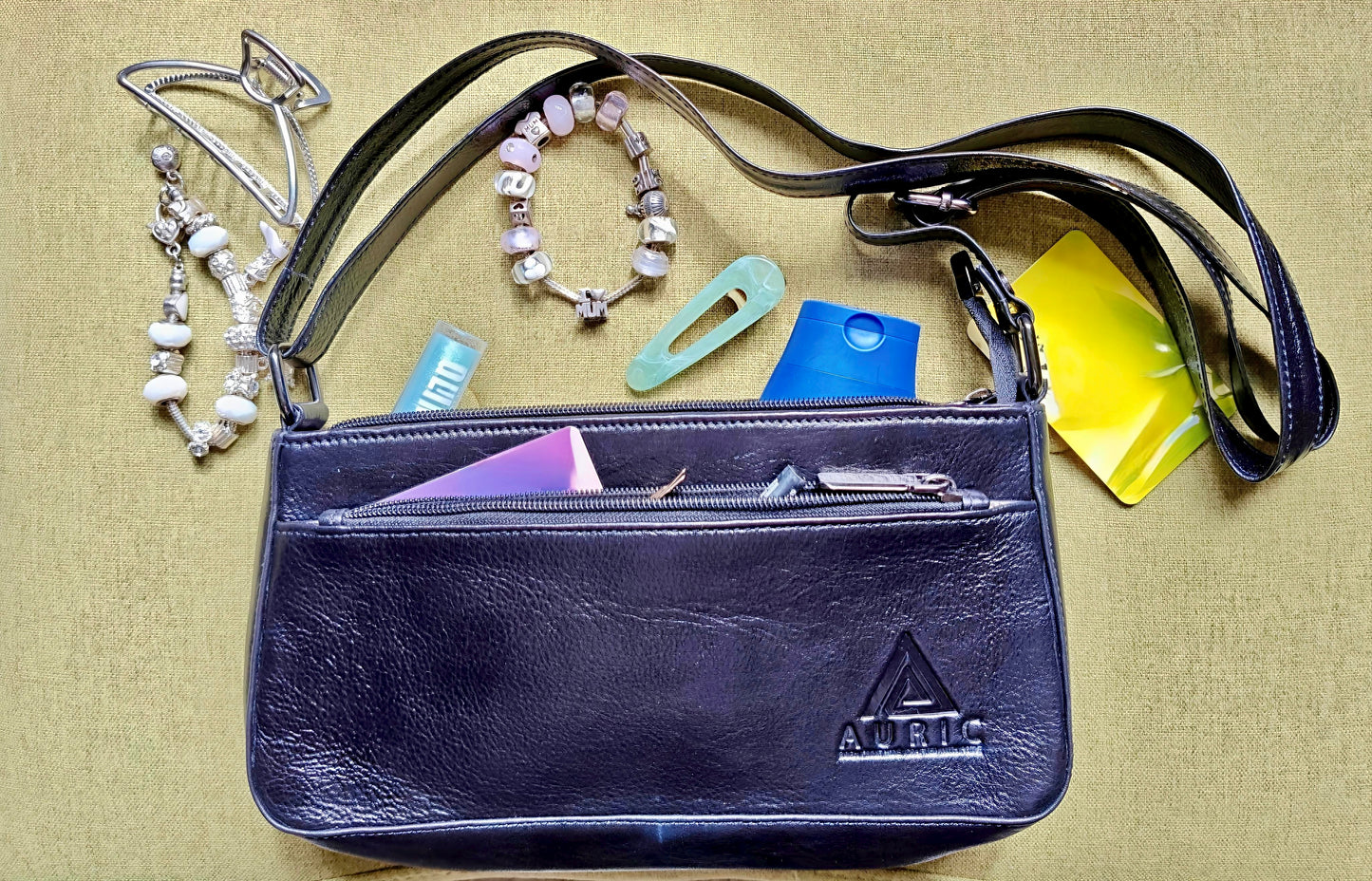 Auric Ems shoulderbag Black - NDM Leather