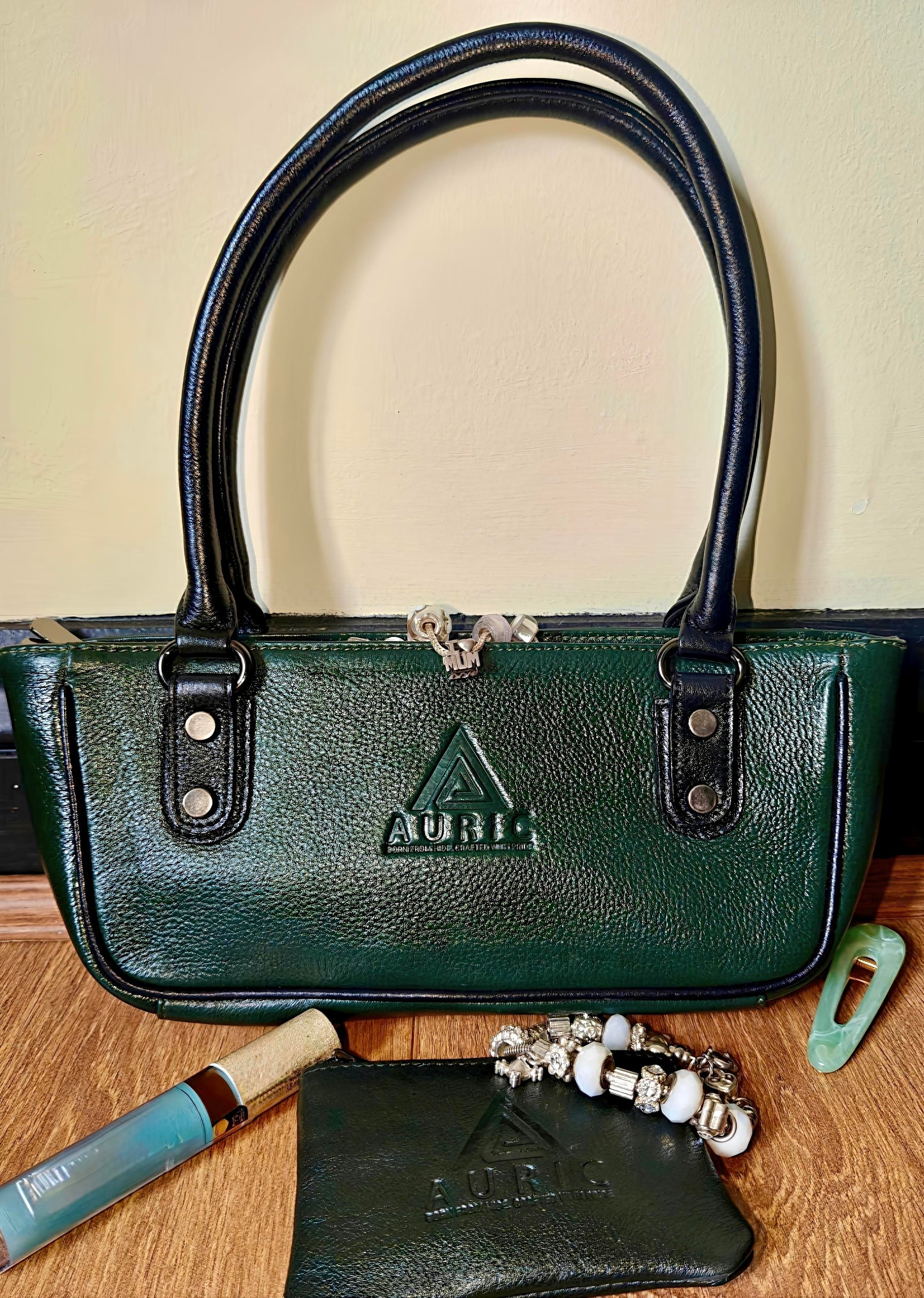 Auric Kayak handbag Green - NDM Leather