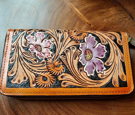 Auric Minaudière Hand-Carved Leather Artisan Clutch