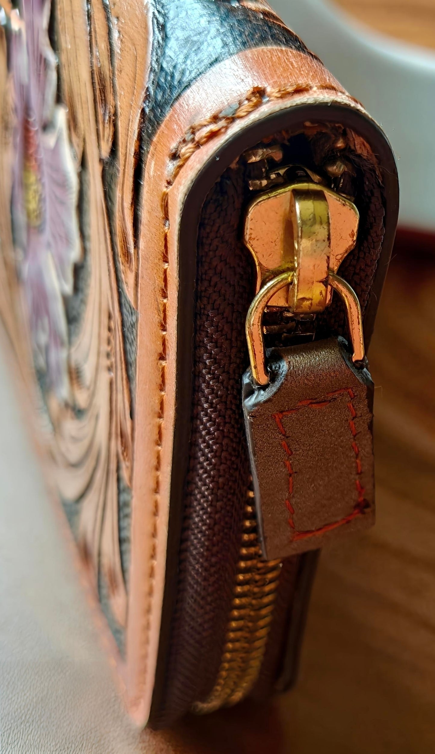 Auric Minaudière Hand-Carved Leather Artisan Clutch
