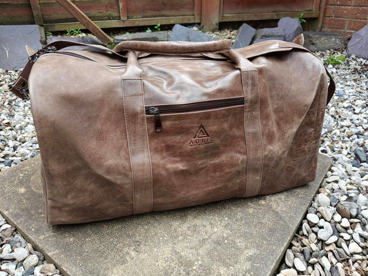 The Auric Nomad Duffle – Brown Crunch Leather