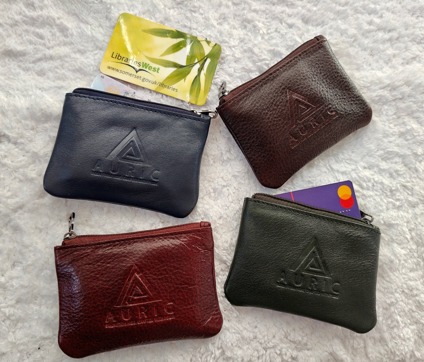 Auric mini coin pouch Blue - NDM Leather