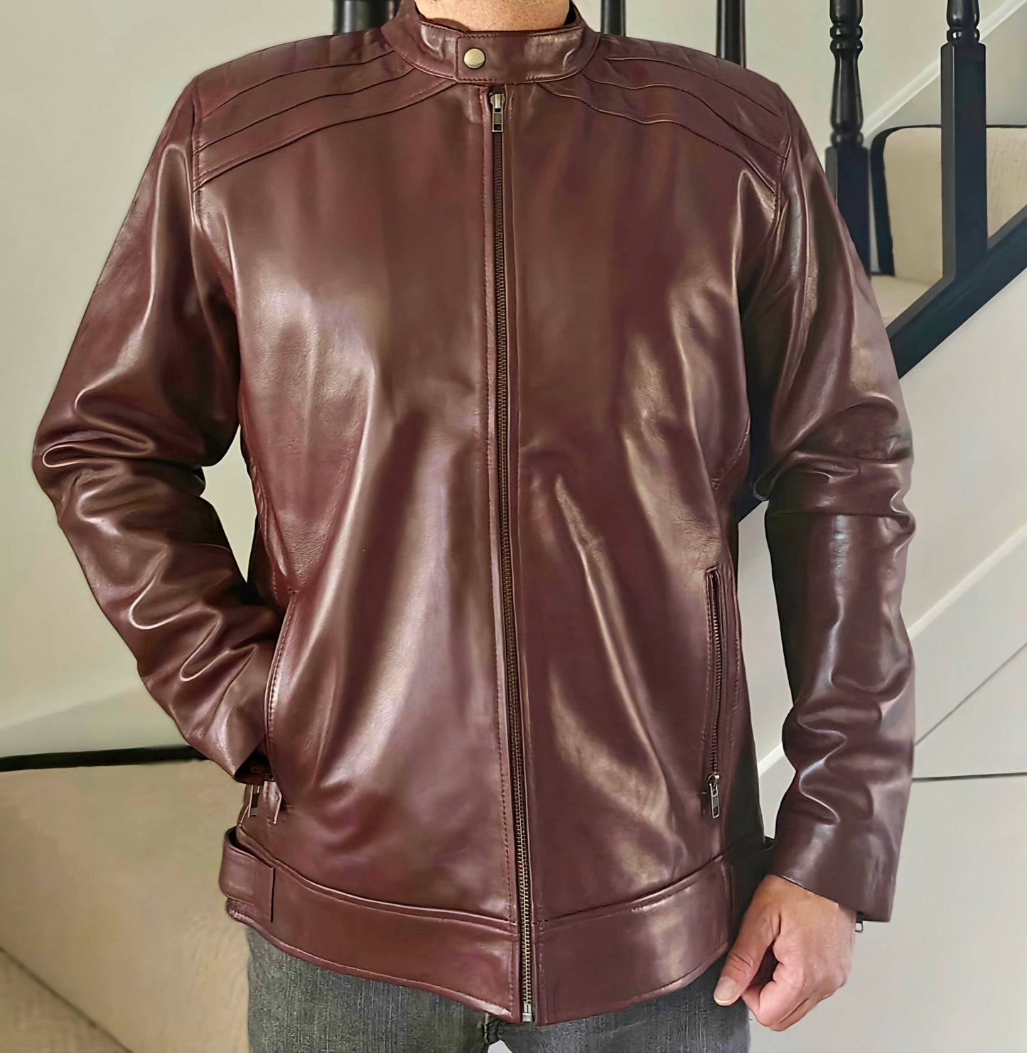 The Auric Crimson Dusk Supersoft Leather Jacket | Rich Red Leather XL