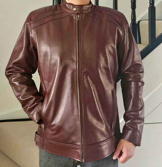 The Auric Crimson Dusk Supersoft Leather Jacket | Rich Red Leather XL