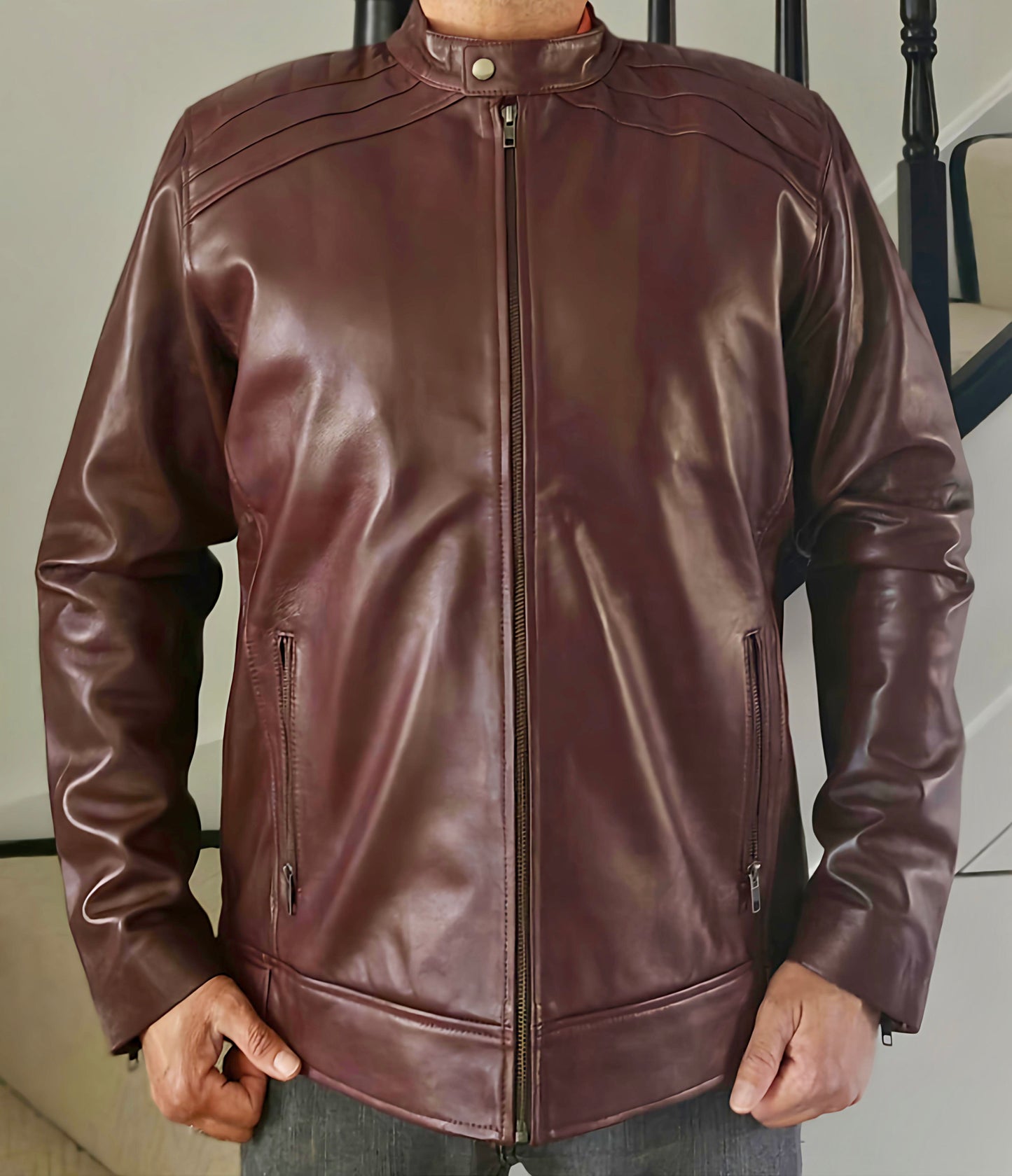 The Auric Crimson Dusk Supersoft Leather Jacket | Rich Red Leather XL