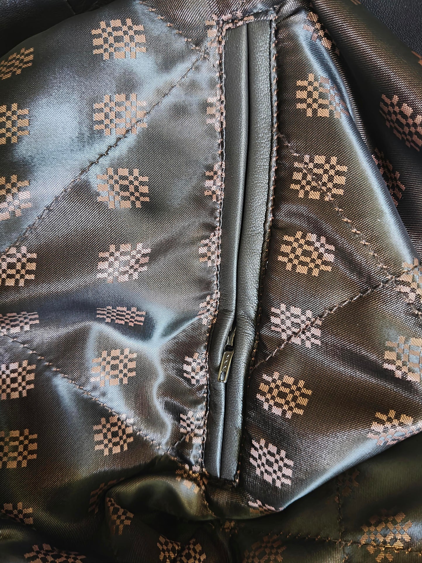 The Ebony Horizon Leather jacket with Chestnut Accent - Premium leather