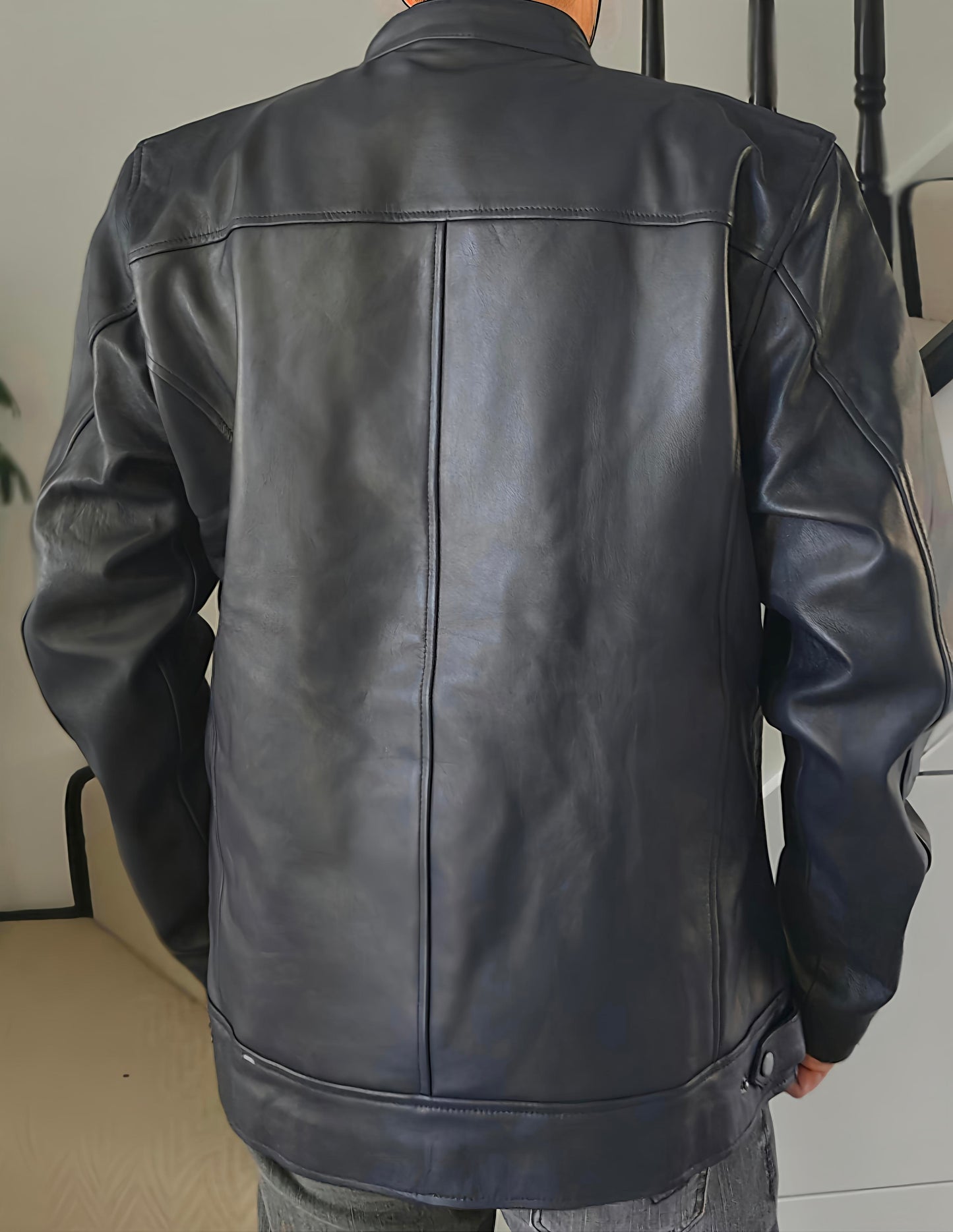 The Auric Midnight Azure Premium Super soft Leather Jacket | Artisanal Outerwear
