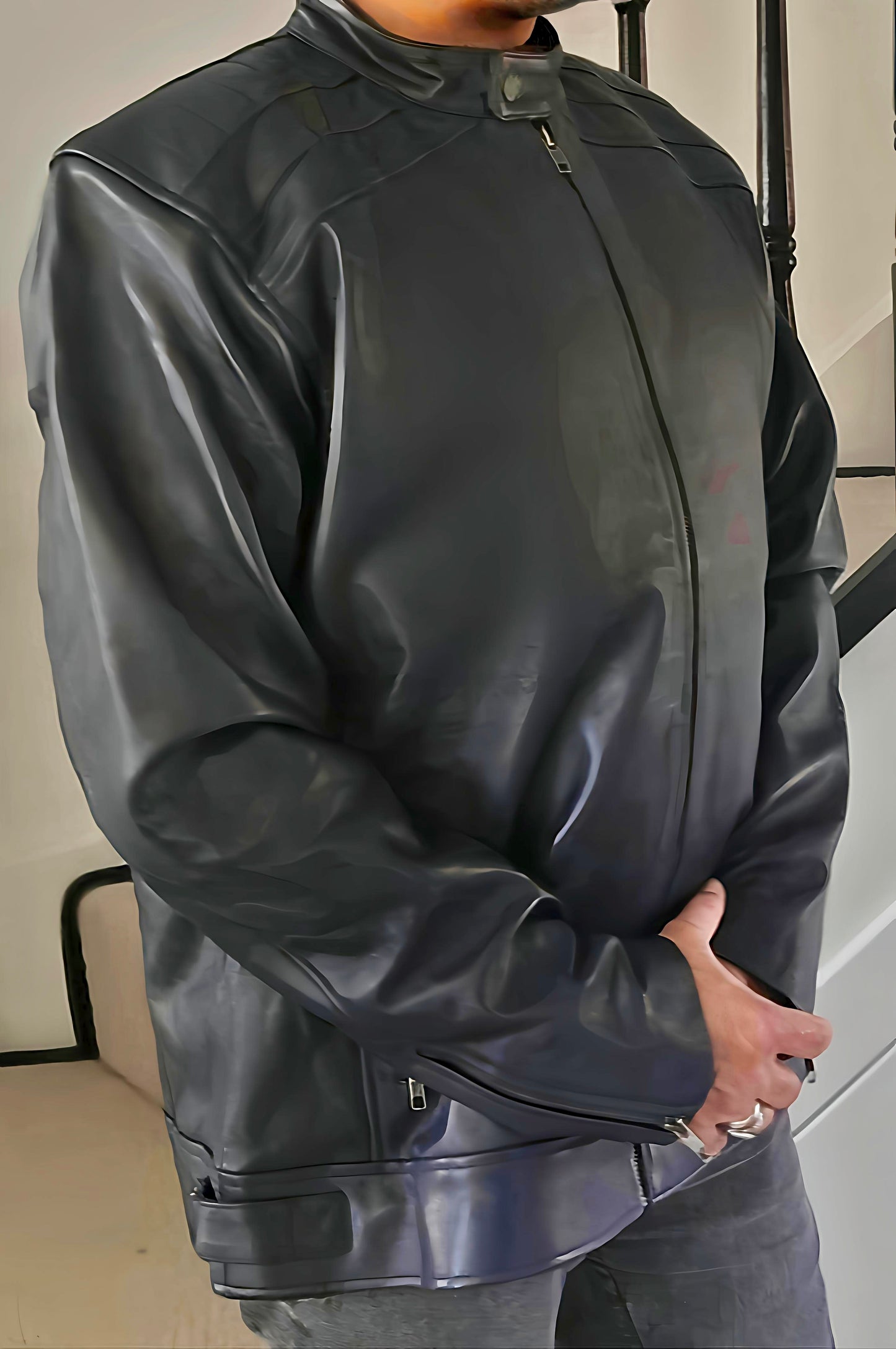 The Auric Midnight Azure Premium Super soft Leather Jacket | Artisanal Outerwear